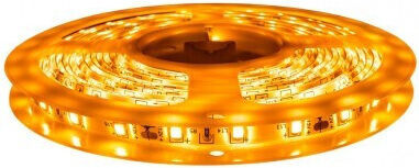 Bandă LED Impermeabilă 12V Lumină Galbenă Tip SMD3528 cu Sursă de Alimentare