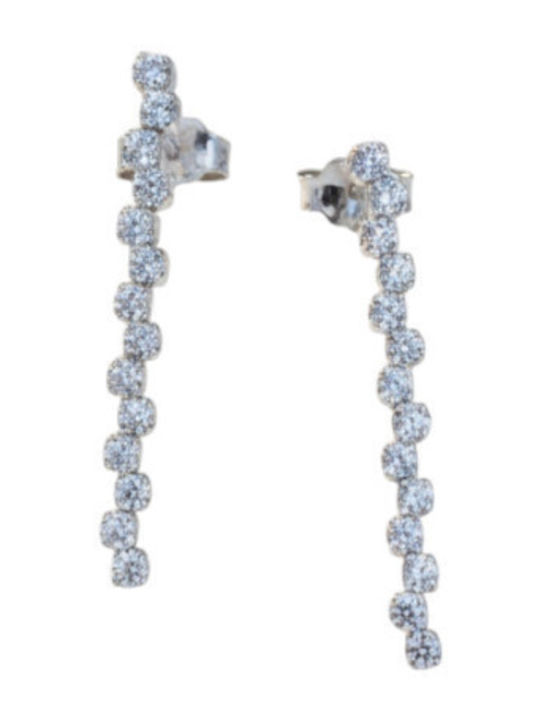 Velegrakis Earrings in 9K White Gold with Stones