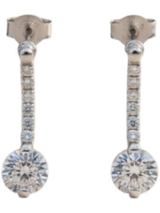 Velegrakis Earrings in 14K White Gold with Stones