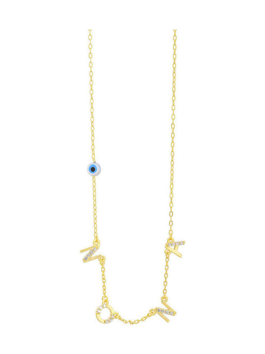 Prince Silvero Godmother Necklace Made of Gold Plated Silver with Zircon