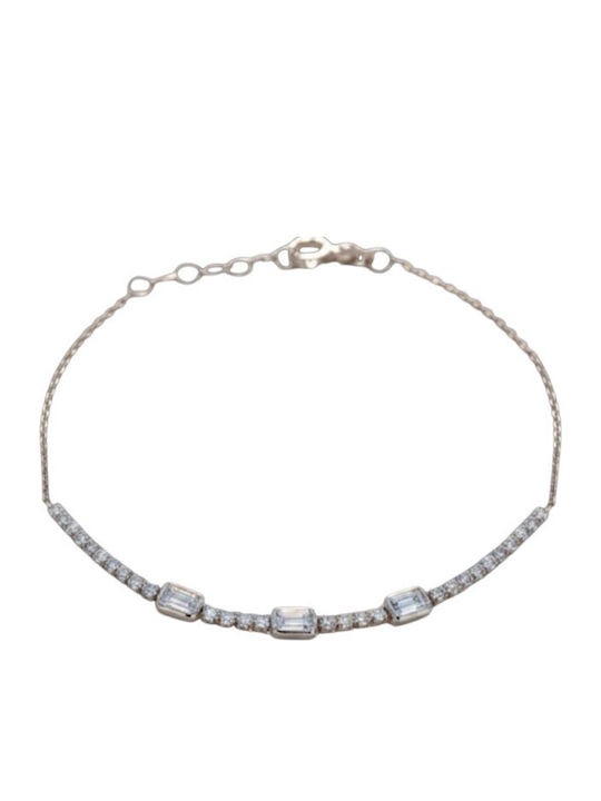 Velegrakis Women's Bracelet in 14K White Gold with Zircon