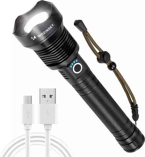 Cree Επαναφορτιζόμενος Φακός LED IP65 με Μέγιστη Φωτεινότητα 2000lm