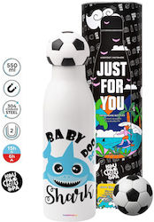 Koupakoupa Boy Stainless Steel Kids Water Bottle Baby Shark Non Spill Multicolour 550ml