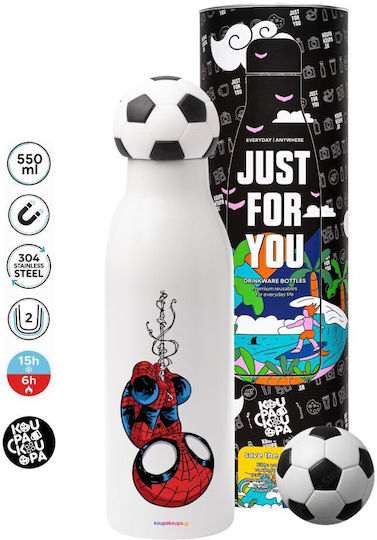 Koupakoupa Spiderman Upside Down Stainless Steel Kids Water Bottle Spiderman Non Spill Multicolour 550ml