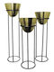Metallic Gold Plant Pot with Stand