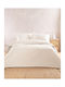 Rythmos Double Coverlet Set Microsatin Ecru 220x240cm 3 Pieces