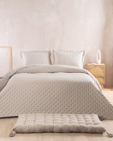 Rythmos Set Paturi & Cuverturi Pat Supra-dublu Microsatină Bej 220x240cm 2 Bucăți