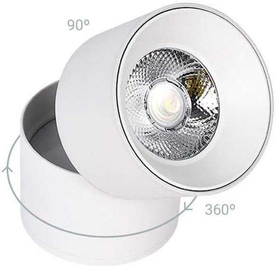 Lightplanet Spot Led Alb Natural Pentru Tavan Și Perete În Culoare Albă