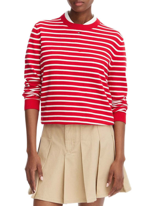 Tommy Hilfiger Women's Striped Red Sweater