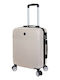 Seagull Cabin Hard Beige Suitcase with 4 Wheels Height 55cm