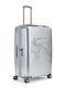 Ciak Roncato Large Hard Silver Travel Suitcase Height 74cm