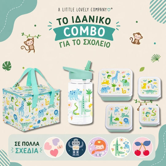 A Little Lovely Company Plastic Kids' Dinner Set 0.45lt Thermal Transparent