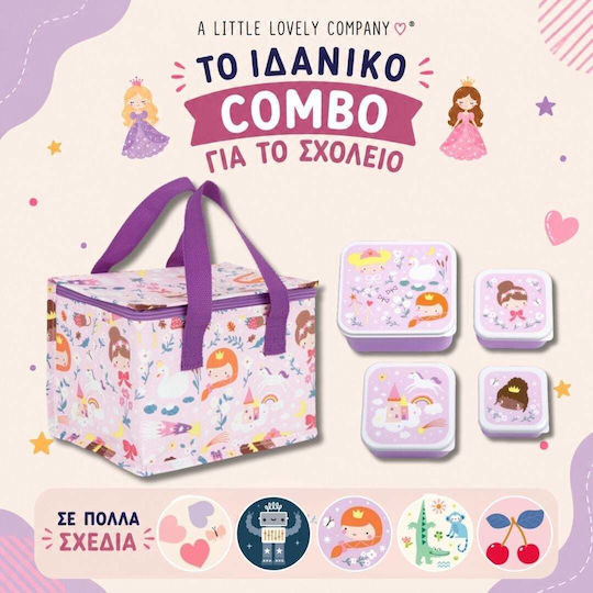 A Little Lovely Company Πλαστικό Παιδικό Σετ Φαγητού Ισοθερμικό