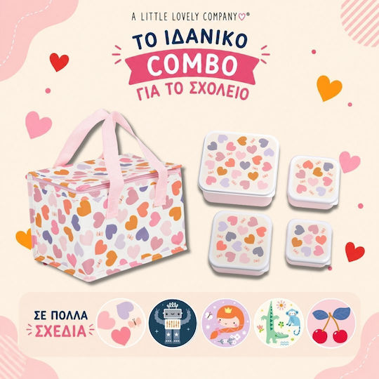 A Little Lovely Company Πλαστικό Παιδικό Σετ Φαγητού Ισοθερμικό