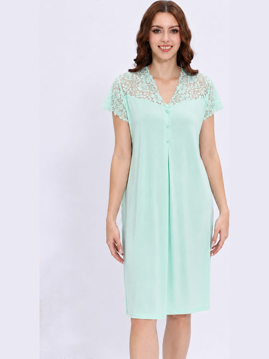 Lovelx Homewear Sommerliches Damen-Nachthemd Mint