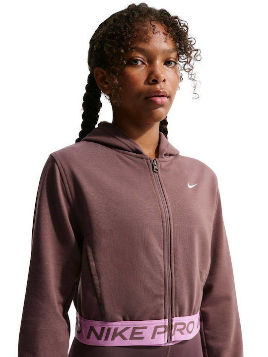 Nike Full-zip Full-zip Ζακέτα Μωβ με Κουκούλα