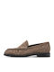 Δερμάτινα Γυναικεία Loafers σε Μπεζ Χρώμα