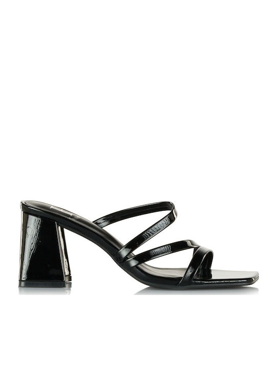 Fashion & Bella Mules With Thin Heel In Black C...