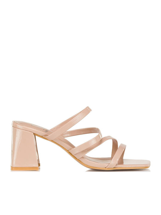 Fashion & Bella Mules With Thin Heel In Pink Co...