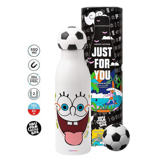 Koupakoupa SpongeBob Smile Stainless Steel Thermos Bottle 550ml Soccer Ball