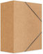 Unipap File Box with Rubber Band Micro Velcro 12cm Natural
