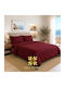 Mia Home Super-Double Bed Sheets Set 220x240cm Bordeaux 4 Pieces