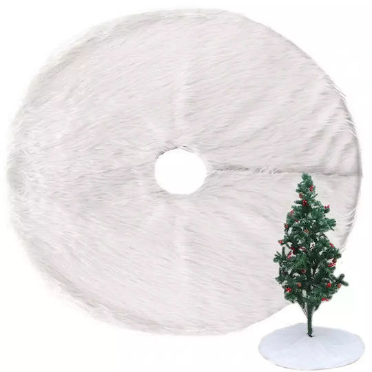 Covoraș de Crăciun Alb cu Textură de Blană Φ90 cm