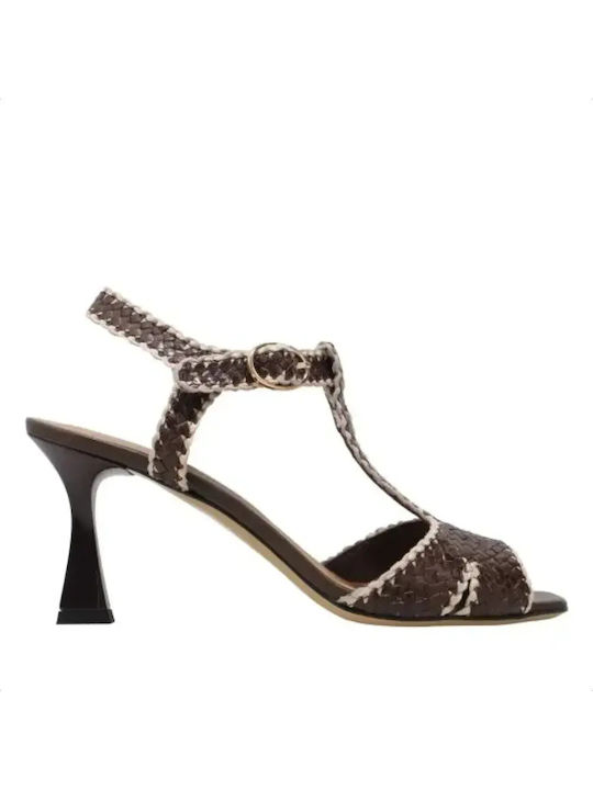 Damenplattformen Braune Sandalen