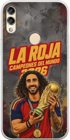 La Roja Campeones Del Mundo Marc Cucurella Huawei Honor 8X Flexible TPU Transparent Silicone Case