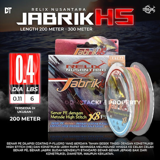 Relix Jabrik Hs X8 Fishing Filament Pe 0.4 200 Meters