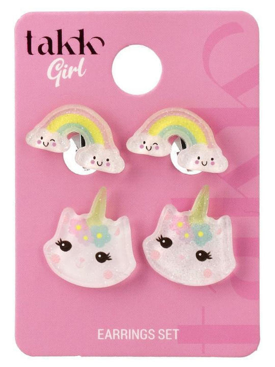 Takk Set 2 Kinderohrringe Rainbow Einhörner Mix