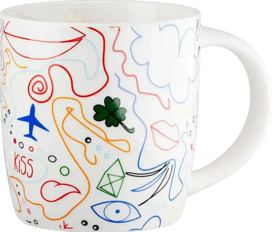 Gilde Colorful Modern Art Κούπα από Πορσελάνη Πολύχρωμη Gilde Colorful Modern Art Κούπα από Πορσελάνη Πολύχρωμη