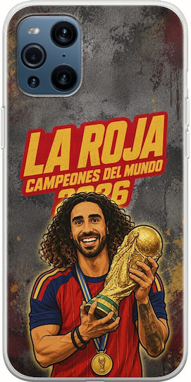 Калъф La Roja Campeones Del Mundo Marc Cucurella Oppo Find X3 Pro 5g Гъвкав TPU Прозрачен Силикон