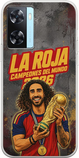Калъф La Roja Campeones Del Mundo Marc Cucurella Oppo A77 5g Гъвкав TPU Прозрачен Силикон