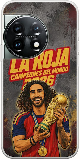 Калъф La Roja Campeones Del Mundo Marc Cucurella Oneplus 11 5g Гъвкав TPU Прозрачен Силикон