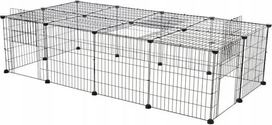 Trixie Portable Outdoor Run Top Cover Rodents Rectangular Black Metal 152 × 38 × 72 Cm