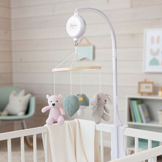 Kiokids Hanging Cot Toy with Music and Rotation "cotton Friends" for Newborns