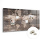 Magnetic Board World Map Wood One Magnet 120x60