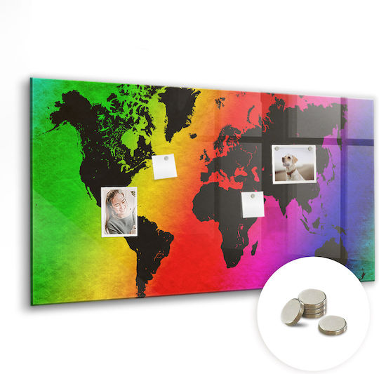 Magnetic Board World Map One Magnet 120x60