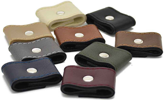 Leather Stop Metal Studs Vintage Petrol Green