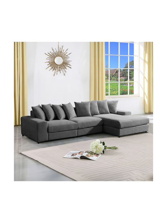 Gerando Corner Couch with Left Corner Anthracite 336x179x83cm