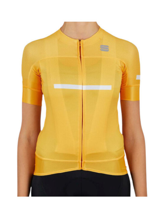 Sportful Tricou De Ciclism Pentru Femei Cu Mâneci Scurte Galben