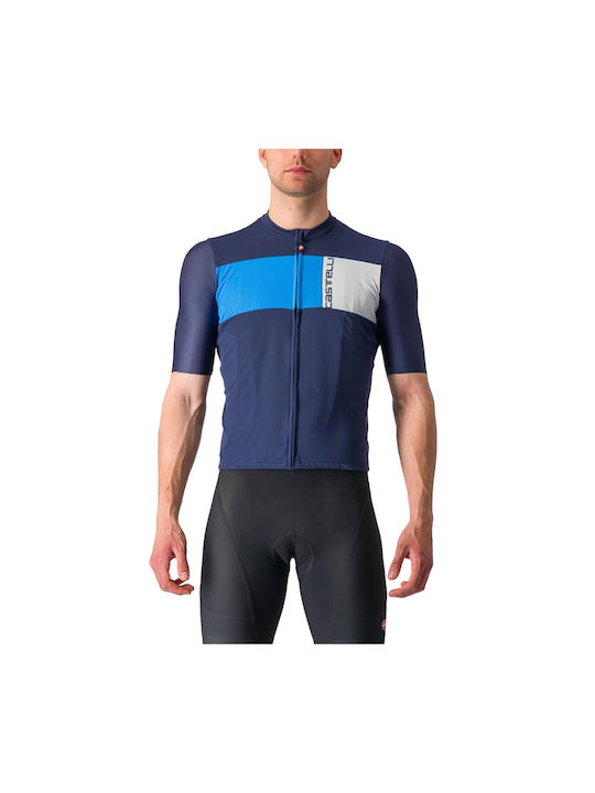 Castelli Tricou De Ciclism Pentru Bărbați Cu Mâneci Scurte Albastru