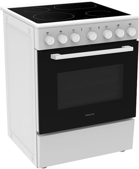 Davoline Herd 70lt mit Keramik Kochfeld Π60εκ. Weiße
