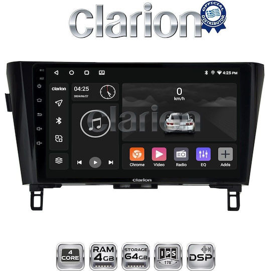 Clarion Ηχοσύστημα Αυτοκινήτου για Nissan Qashqai / X-Trail 2014 (Bluetooth/USB/WiFi/GPS/Apple-Carplay/Android-Auto)
