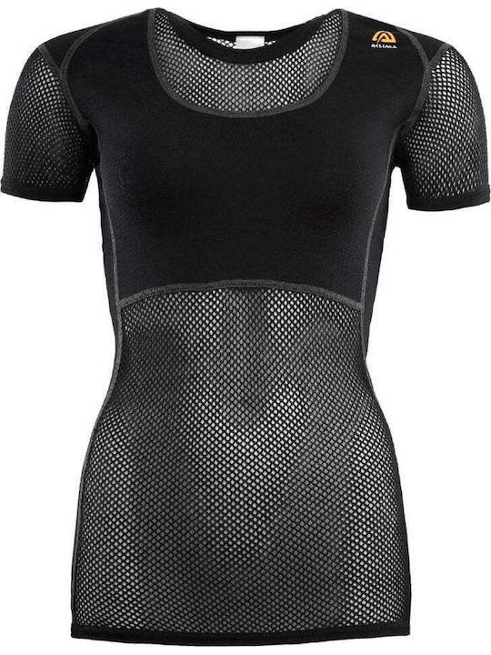 Aclima Damen Sport T-shirt Schnell Trocknend mit Netz Schwarz