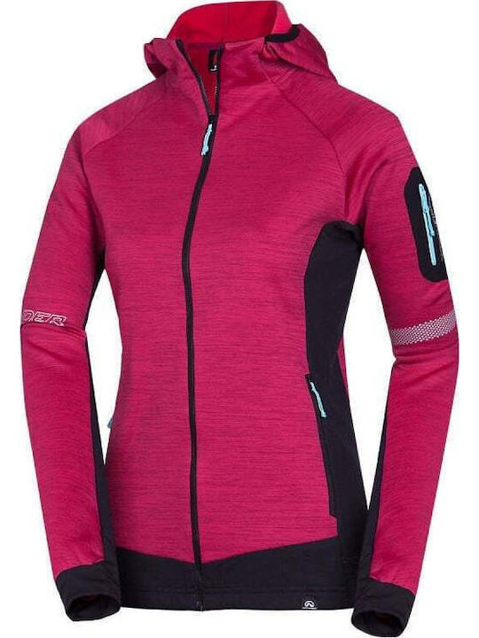 Fleece Cardigană pentru femei în Culoare Burgundy