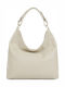 Leather Women's Hobo Bag Beige
