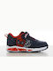 Spiderman Kids Sneakers with Hoop & Loop Closure & with Lights Black