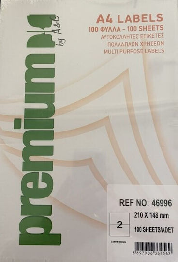 Premium Self-Adhesive A4 Labels Rectangular 210x148mm